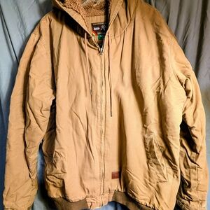 Kaya Unite Sherpa-Lined Canvas Hooded Workwear Jacket - Camel - L